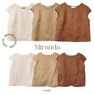 (สีใหม่อัพเดทค่า) 🌷 Miranda ​เสื้อลินินแท้ รุ่นแขนเลย ดีเทลปาดหลัง มี 3 ไซส์ หลากหลายสี