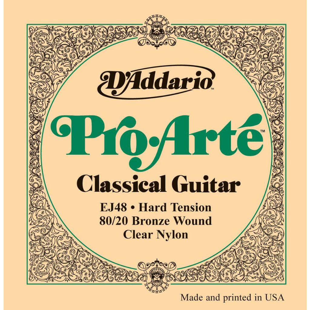 สายกีตาร์คลาสสิค D'Addario EJ48 Pro-Arte 80/20 Bronze (ดั้งเดิม) 6 เส้น สายนิ่ม เสียงดี