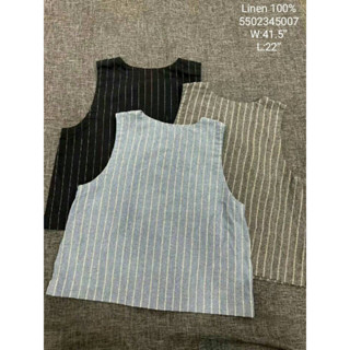 japanese styled sleeveless linen top เสื้อแขนกุดงานญี่ปุ่น