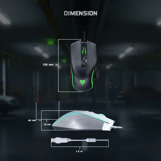 🎮 GAMING NUBWO NM96 GAMING MOUSE เมาส์เกมมิ่ง SILEN MOUSE เมาส์ไร้เสียงคลิก ปรับ DPI สูงสุด 3600 มี7ปุ่ม ปรับไฟได้ NM-96