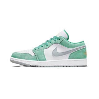 Nike Air Jordan 1 SE "New Emerald" เทรนด์การดูดซับแรงกระแทกรองเท้าผ้าใบสีเขียวมรกตกันลื่นของแท้ 100%