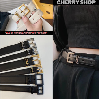 🍒แซงต์โลรองต์ Yves Saint Laurent CASSANDRE BELT  YSL เข็มขัดผู้หญิง 2cm/3cm