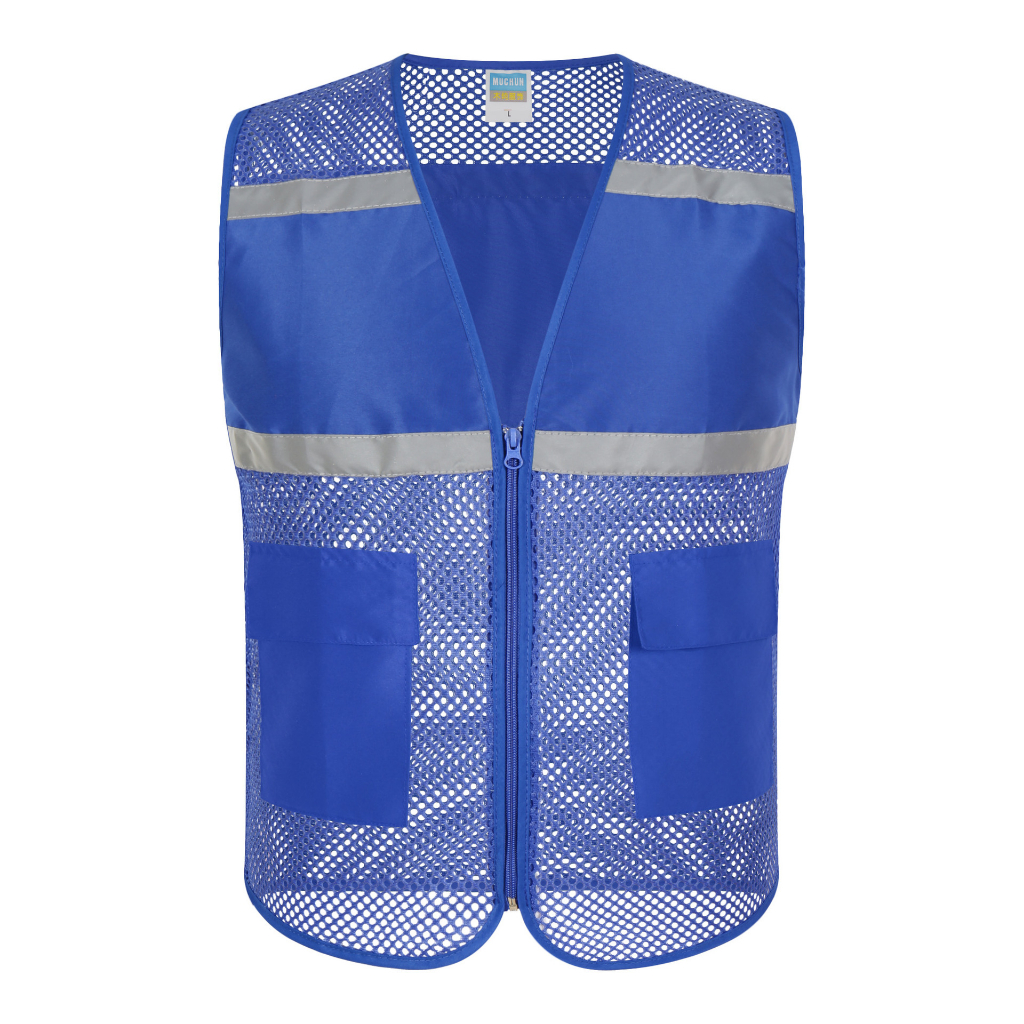 SM Reflective vest เสื้อกั๊กสะท้อนแสงมีกระเป๋า รุ่นระบายความร้อนดี เสื้อกั๊กจราจร เสื้อกั๊กทำงาน