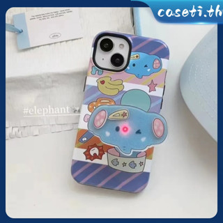 คูปองเคลม🎀เคสไอโ case for iphone 11 12 ขายึดแฟลชรูปช้างโดปามีน เคส 14 13 12 11 pro max เคสมือถือกันกระแทก