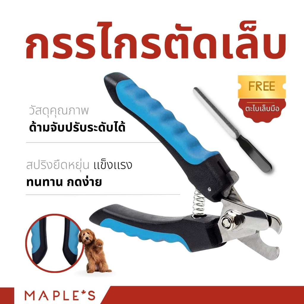 MAPLE'S กรรไกรตัดเล็บไซส์Lสำหรับสัตว์เลี้ยงทุกขนาด อเมริกา ไม่บาดผิว ที่ตัดเล็บสุนัข ตะไบสุนัข
