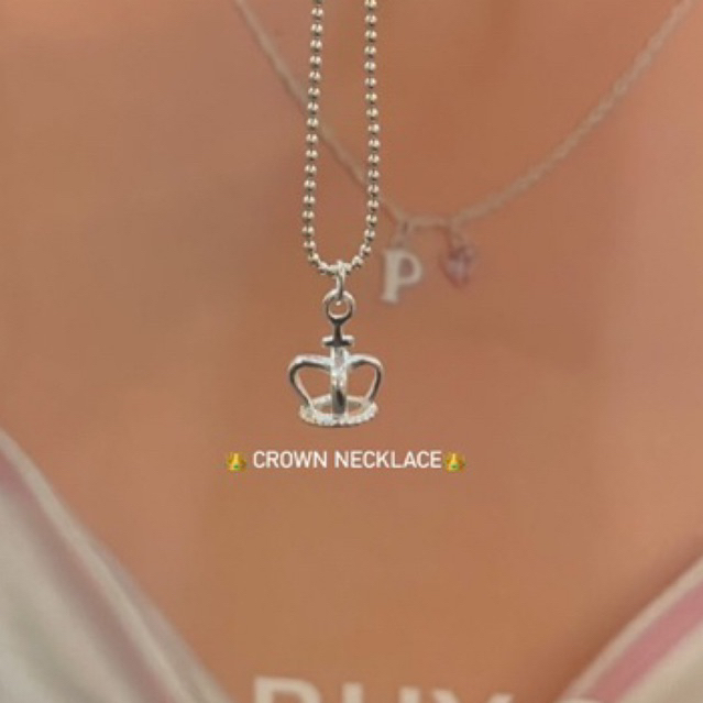 SissyJewelry // สร้อยคอเงินแท้ Crown ball chain necklace 🎁Free gift box🎁