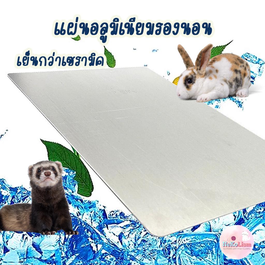 แผ่นเย็น แผ่นอลูมิเนียมเย็น ที่รองนอน เตียงสัตว์เลี้ยง  กระต่าย หนู แฮมเตอร์ กระรอก  Bed Aluminum Small Pad Cool