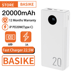 BASIKE พาวเวอร์แบงค์ Powerbank 10000/20000mAh 22.5W ชาร์จเร็ว Type C Output Fast Charge พาวเวอร์แบงค์ แบตสำรอง พาวเ