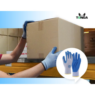 ถุงมือผ้าเคลือบยาง TONGA TG300 (Rubber Coated Gloves) SIZE L