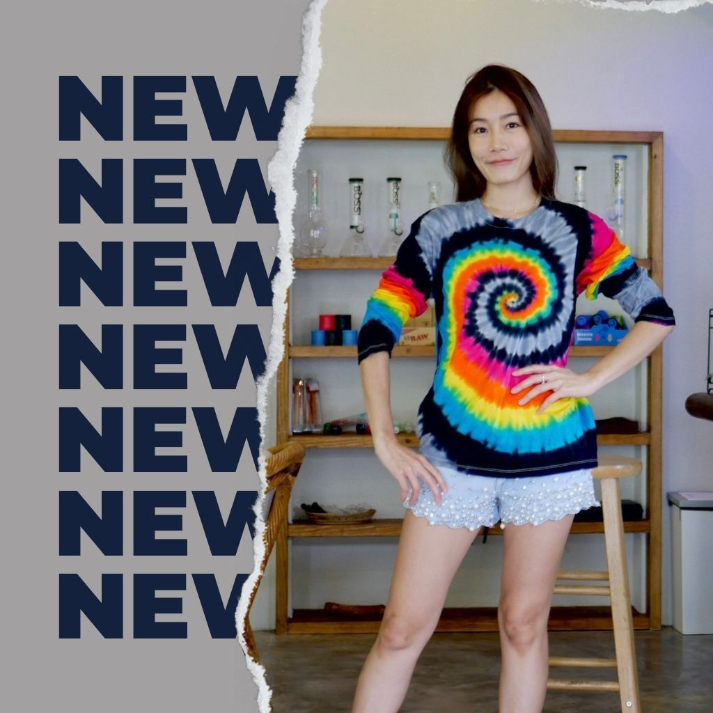 เสื้อมัดย้อมคอกลม แขนยาว cotton 100% ลายก้นหอย มี 5 ไซส์ รหัส L36