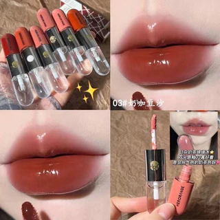 ลิป Herorange ลิปกลอส แบบสองหัว เคลือบน้ำใส กันน้ำ Lip ติดทนนาน ชุ่มชื้น M344