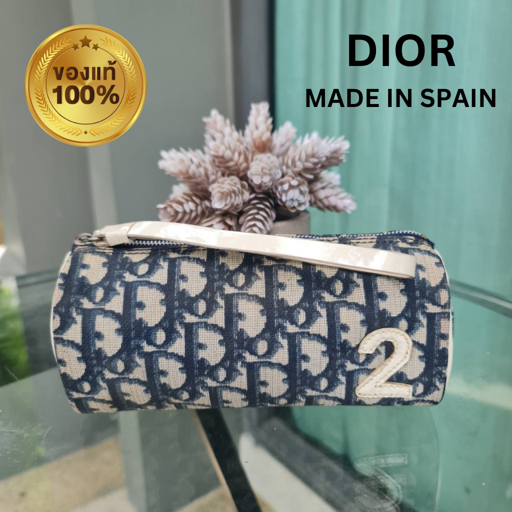 กระเป๋าใส่เครืองสำอาง ดิออร์ มือสองของแท้ Dior ทรงปาปิลอนน้อยน่ารัก ด้านในสะอาดผลิตประเทศสเปน