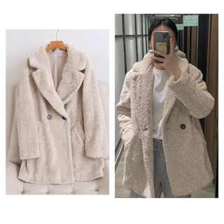 เสื้อโค้ท Fluffy fur coat เสื้อขน แบรนด์ 🍒H&amp;M 🍒 งานแท้ 💯% (WY946)