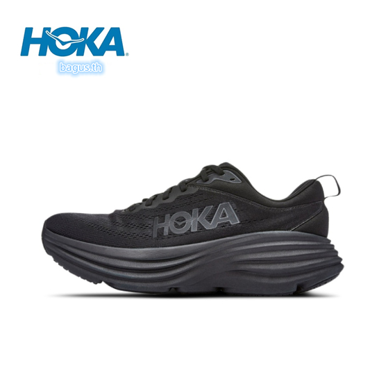 HOKA Bondi 8 black man woman unisex professional running shoes ของแท้ 100%