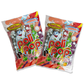 Poli Pop โพรี่ป๊อป ตัวดูด หวานเย็น คาราจีแนนสำเร็จรูป กลิ่นโคล่า-ผลไม้ ขนาด 1 ลัง 12 แพ็ค