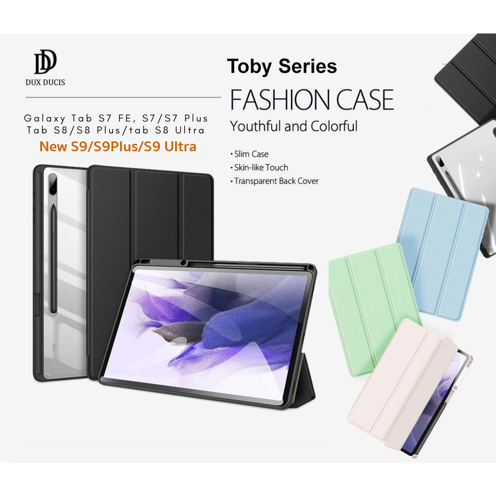 [แท้ พร้อมส่ง]DUX DUCIS Toby SeriesCase เคสกันกระแทก หลังใส มีที่ใส่ปากกา สำหรับGalaxy Tab S7 FE,Tab S8/S9plus/S10 Ultra
