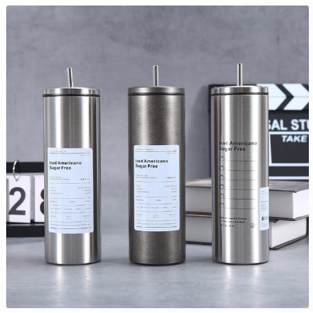 Coffee mug stainless steel แก้วกาแฟสแตนเลสทรงสลิม ขนาด 500ml