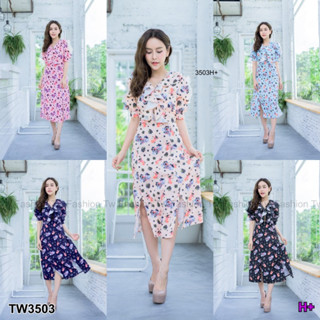 TW3503 BTH Dress เดรสยาวเว้าไหล่