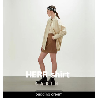 ส่ง Sarin official  รุ่น HERR shirt สี pudding cream ขนาด sister ไม่มีตำหนิ