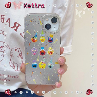 💜Kettra💜การ์ตูน เรียบง่าย สีเงิน น่ารัก iPhone 11 14 pro max ป้องกันการหล่น ขอบเต็ม เส้นขอบโปร่งใส case for iPhone 12 13