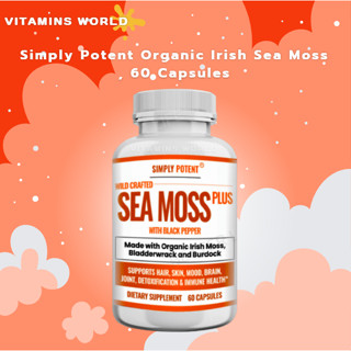 อาหารเสริมต้านอนุมูลอิสระ !!! Simply Potent Organic Irish Sea Moss , 60 Capsules (V.705)