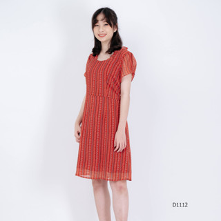 AMILA Dress AM-D1112 ชิฟฟอนอังโกร่า แขนสั้น IGPU23-3