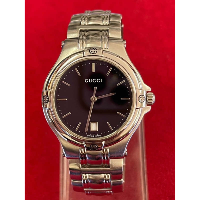 GUCCI Quartz ตัวเรือนสแตนเลส นาฬิกาผู้ชาย มือสองของแท้