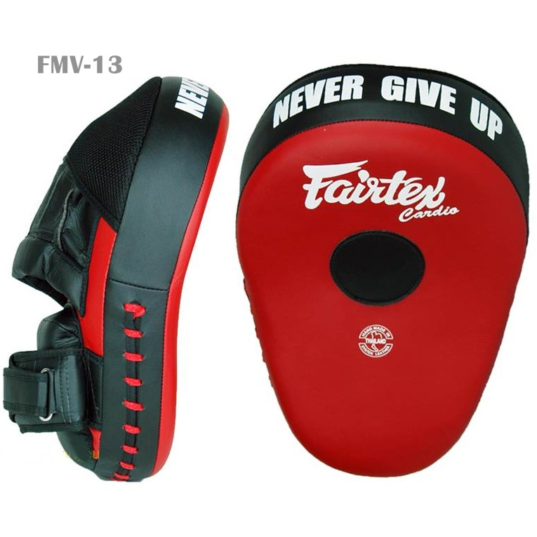 Fairtex focus mitts punching FMV-13 Red-Black for Training Muay Thai MMA K1 เป้ามือแฟร์แท็กซ์ สีแดง-ดำ สำหรับเทรนเนอร์