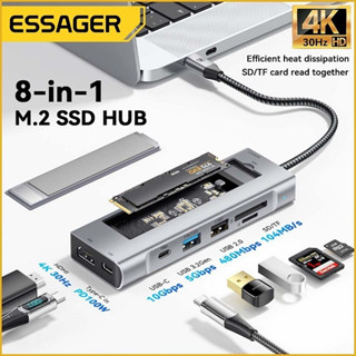 Essager 8-in-1 USB Hub With Disk Storage Function USB Type-c to HDMI-Compatible Laptop Dock Station For Macbook Pro Air