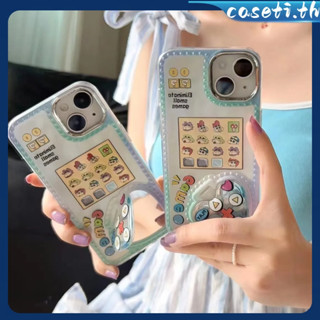 คูปองเคลม🎀เคสไอโ case for iphone 11 12 เครื่องเกมดินสอสีรักกระจก เคส 14 13 12 11 pro max เคสมือถือกันกระแทก