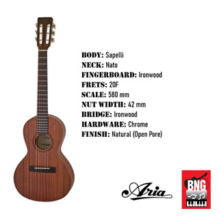 ARIA  ASA-18Hกีตาร์โปร่ง3/4 แอเรีย MINI Acoustic Guitars ***ฟรีกระเป๋า****