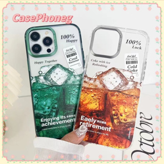 🍑CasePhoneg🍑ป้องกันการหล่น ขอบเต็ม iPhone 11 14 pro max การ์ตูน ความคิดสร้างสรรค์ สีเขียว เรียบง่ายcase for iPhone 12 13