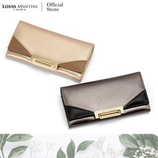 Louis Montini Luxury Design กระเป๋าสตางค์ผู้หญิง หนังวัว เมทัลลิคแท้ กระเป๋าเงิน ผู้หญิง Women Wallet - WL23