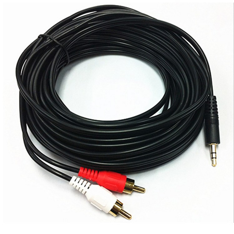 สาย av 1ออก2 rca Ster 3.5 ออก 2 AV Audio สายสัญญาณเสียง 3.5 เป็น เเจ๊คบัว ความยาว 10เมตร / 15เมตร / 20 เมตร/ 30เมตร