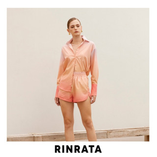 RINRATA - Sander Shirt เสื้อเชิ้ต สีส้ม ชมพู ม่วง ไล่สี Gradient เชิ้ต แขนยาว กระกุมหน้า