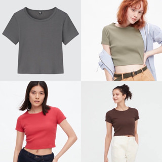 เสื้อยืดทรงครอป Uniqlo แท้ป้ายห้อย ป้ายญี่ปุ่น จากช็อปญี่ปุ่นจ้า