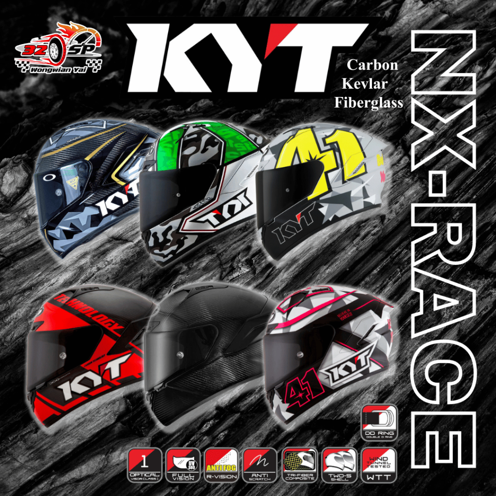 หมวกกันน็อคเต็มใบ KYT NX-RACE วัสดุคาร์บอนไฟเบอร์ ของแท้ส่งไว!!!