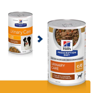 (12กระป๋อง x 354g) Hill's c/d stew 354g. oz. อาหารสุนัข แบบกระป๋อง สำหรับโรคนิ่ว ขนาด 354 กรัม