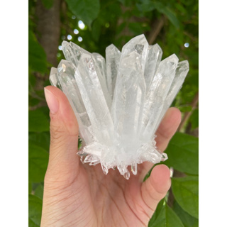 พร้อมส่ง ถ่ายจากสินค้าจริง คริสตัล หินแท้100% ผลึกควอซ์ใส Clear Quartz Cluster#12