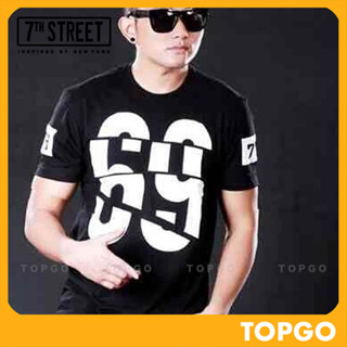 เสื้อยืด แนวสตรีท 7th Street รุ่น Sixty-Nine 69 (ดำ) STN002 ของแท้