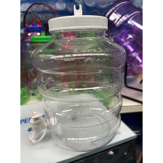ถังน้ำดื่ม PET สีขาว ใส ขนาด 5 8 12 18.9 ลิตร มีก๊อกพร้อมหูหิ้ว ลาย1