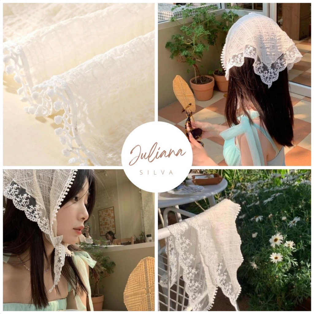 vintage lace hair band ที่คาดผม ที่คาดผมลูกไม้ ผ้าโพกหัวลูกไม้ H7