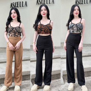ชุดเซต2ชิ้นงานสายเดี่ยวลายทรีดีมาพร้อมกางเกงผ้าฮานาโกะเอวสูงพร้อมส่ง‼️