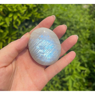 1 Pc Random Pick Blue Flash Moonstone Palm Stone, rainbow moonstone, pocket stone, worry stone, blue moonstone