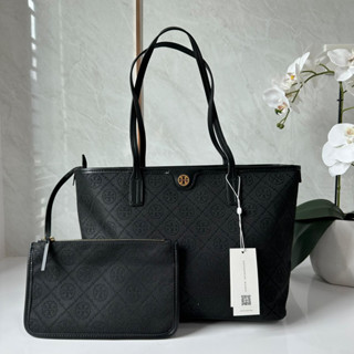 กระเป๋าสะพายไหล่ ขนาดกลาง TORY BURCH T MONOGRAM SMALL ZIP TOTE (ใบเล็ก)