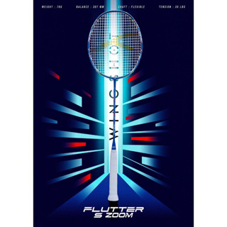 ไม้แบดมินตัน Hundred BADMINTON RACKET : FLUTTER S ZOOM ฟรีเอ็น+กริป+ซอง+ประกัน+ขึ้นเอ็น