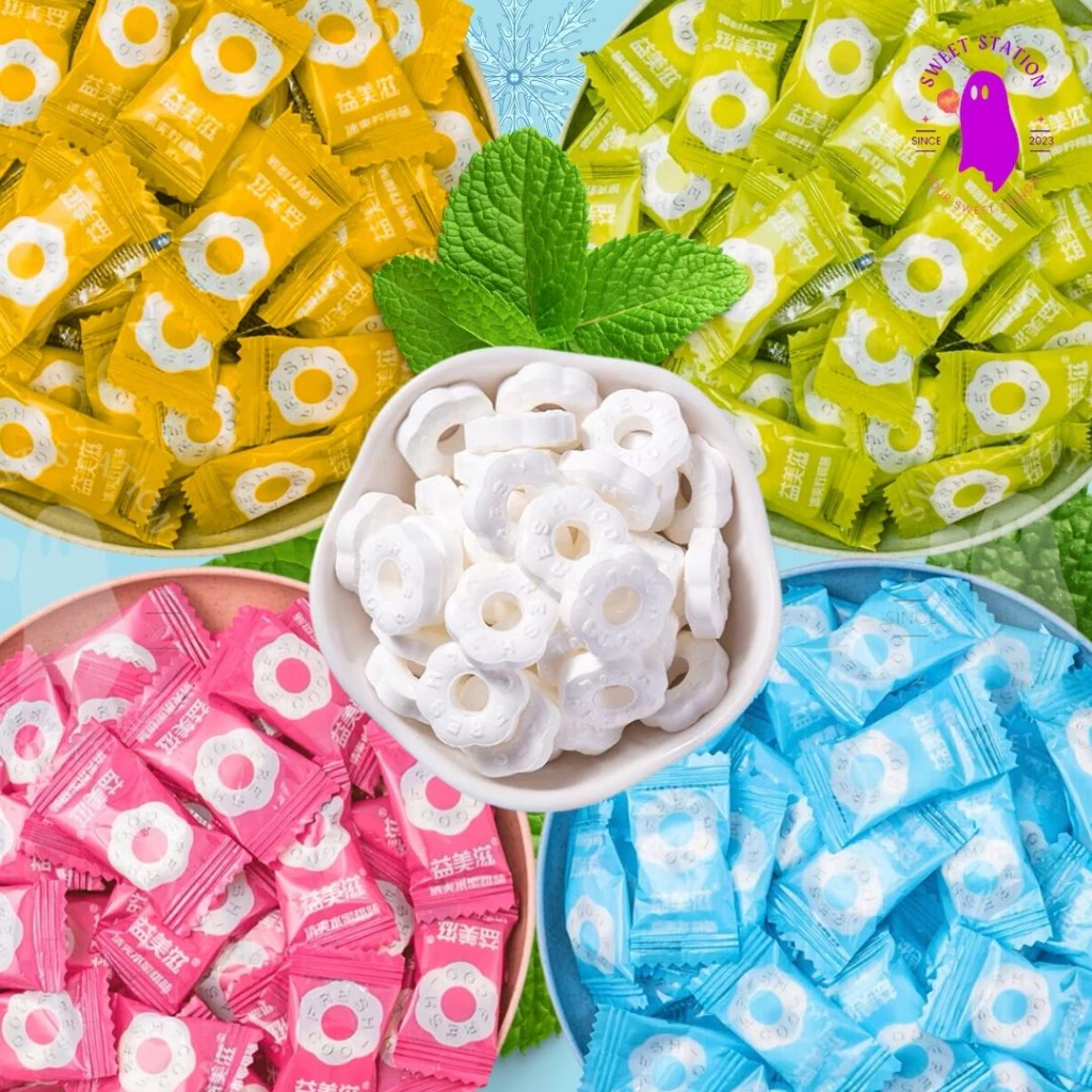 🍃Mint Candy! ลูกอมมิ้นท์ รูปดอกไม้ แพ็ก 50-100 ชิ้น cooling fresh (1เม็ด/1g.) ลูกอมมิ้นท์ หอมหวาน สดชื่น มิ้นท์ซากุระ