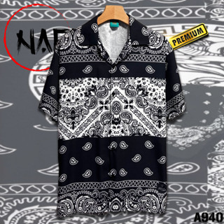 เสื้อฮาวาย ผ้าเช็คหน้า ผ้าบัฟ คาดอก A940 ผ้าไหมอิตาลีแท้