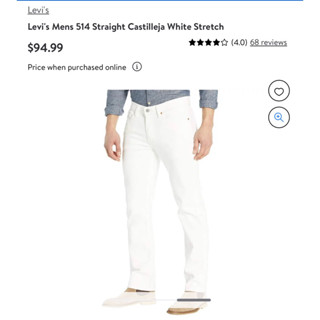 Levis Mens 514 Straight Fit Pant กางเกงยีนส์ สีขาว ทรงขากระบอกตรง ลีวายส์ 514 ผู้ชาย