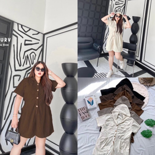 จั๊มสูทขาสั้น มีฮูต ผ้าลูกฟูกเนื้อนิ่ม งานน่าร๊ากกก plussize สาวอวบ